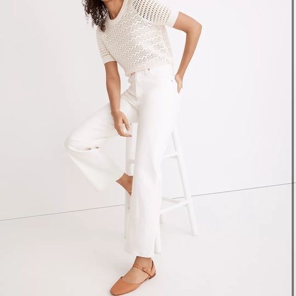 Madewell The Perfect Vintage Wide-Leg Crop Jean in Tile White ND538 - Picture 1 of 5